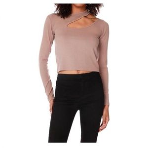 BOBI Cutout Long Sleeve Top in Java NWT